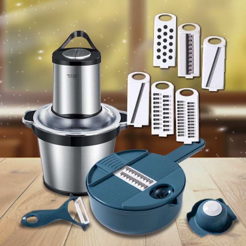 Электрический блендер измельчитель Молния 2.0+ Многофункциональная ручная овощерезка 12 в 1