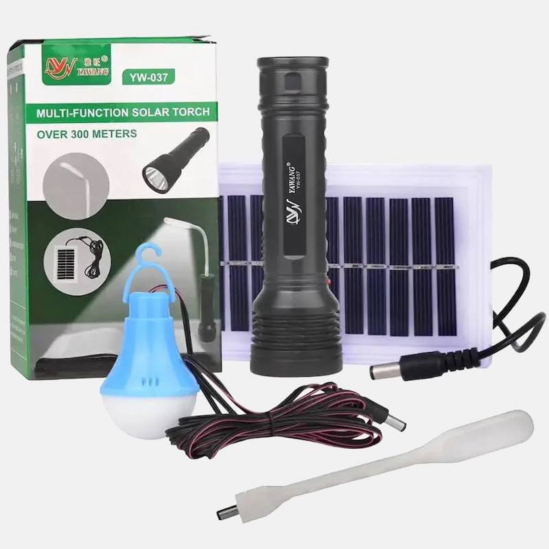 Фонарь ручной с лампой и солнечной батареей + гибкая мини лампа