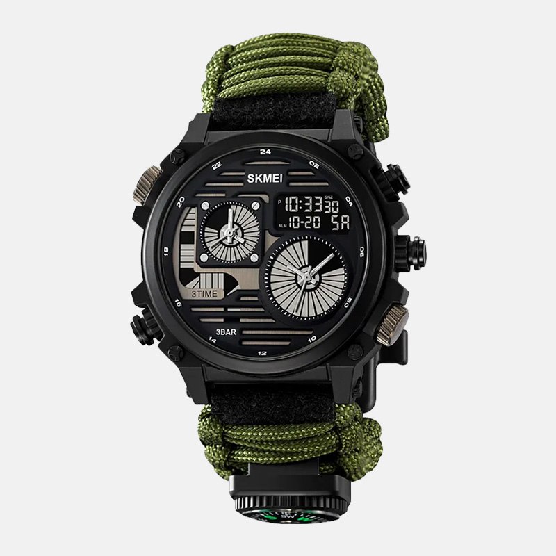 Мужские часы Skmei 2202 PARACORD с термометром и кресалом