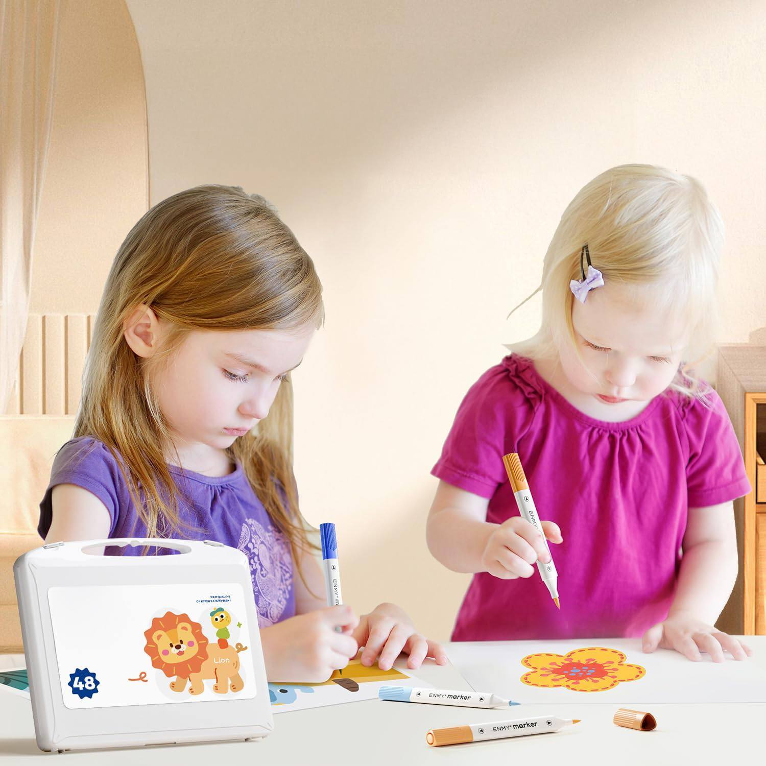 Набор акриловых маркеров 48 цветов в пластиковом боксе.