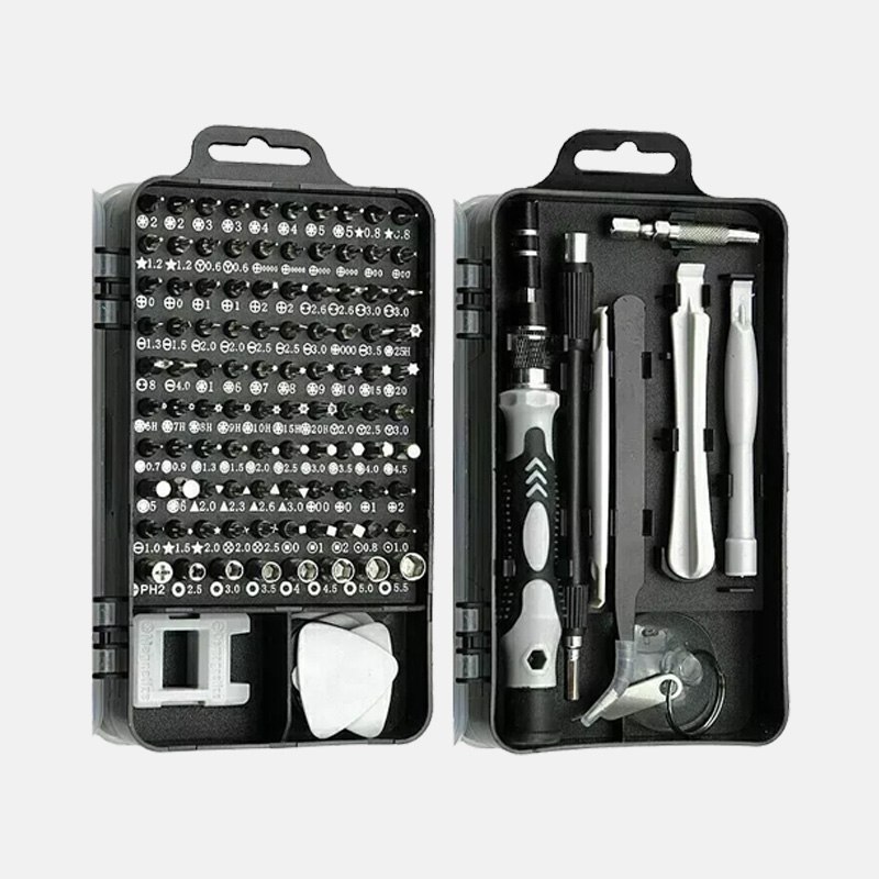 Набор прецизионных отверток 115 в 1 сталь Cr-V с удлинителем в кейсе
