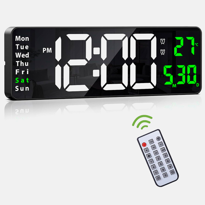 Настенные LED часы с календарем и термометром